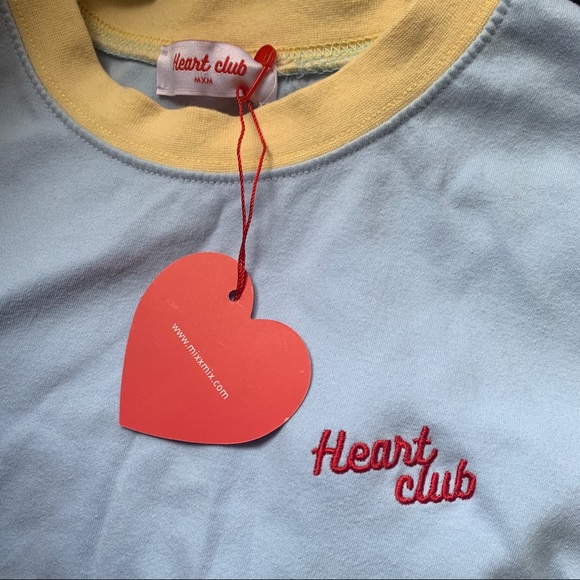 MIXXMIX HEART CLUB Tri-tone colour block t shirt - Picture 3 of 4